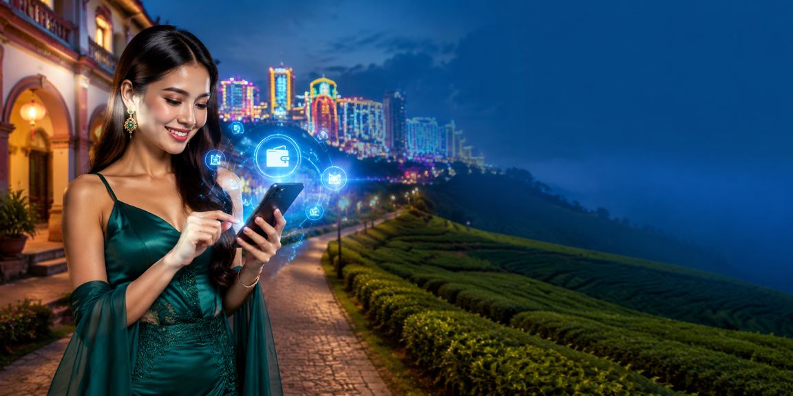 Proses deposit melalui telefon bimbit di kawasan resort Genting Highlands