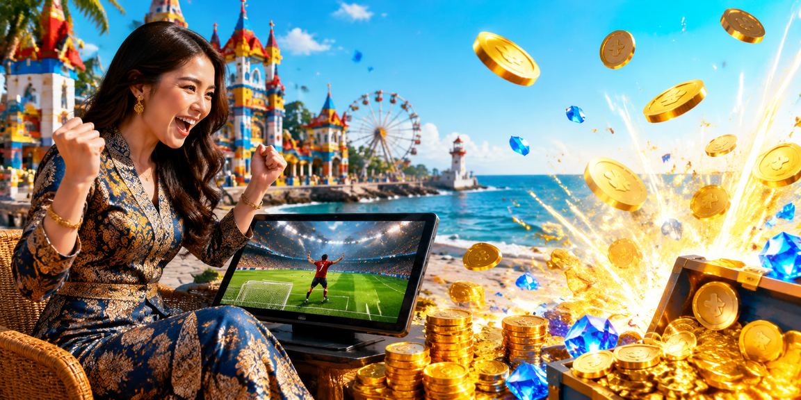 Pengguna Malaysia menikmati permainan slot dalam talian dengan latar belakang batik tradisional melalui platform y11d